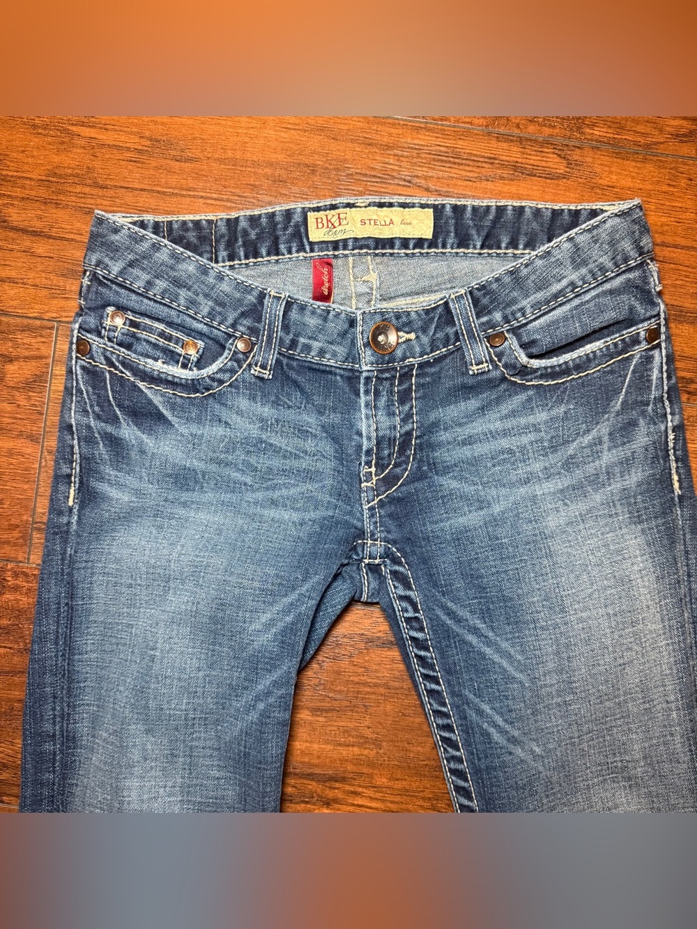 BKE Stella 2000s Low Rise Bootcut Jeans 30 Inseam Thick Stitch Y2K Western Denim - Picture 5 of 10